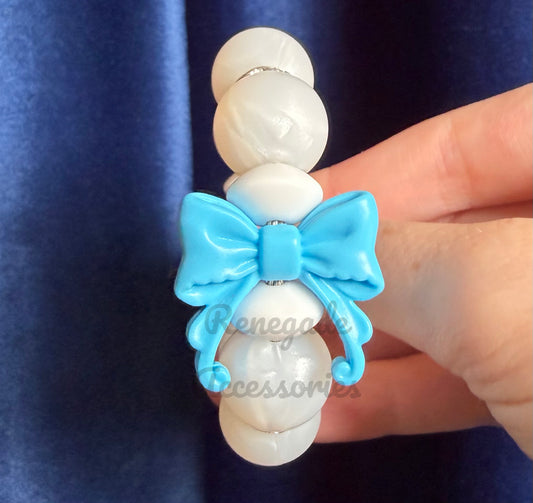 Silicone Charm - Blue Bow