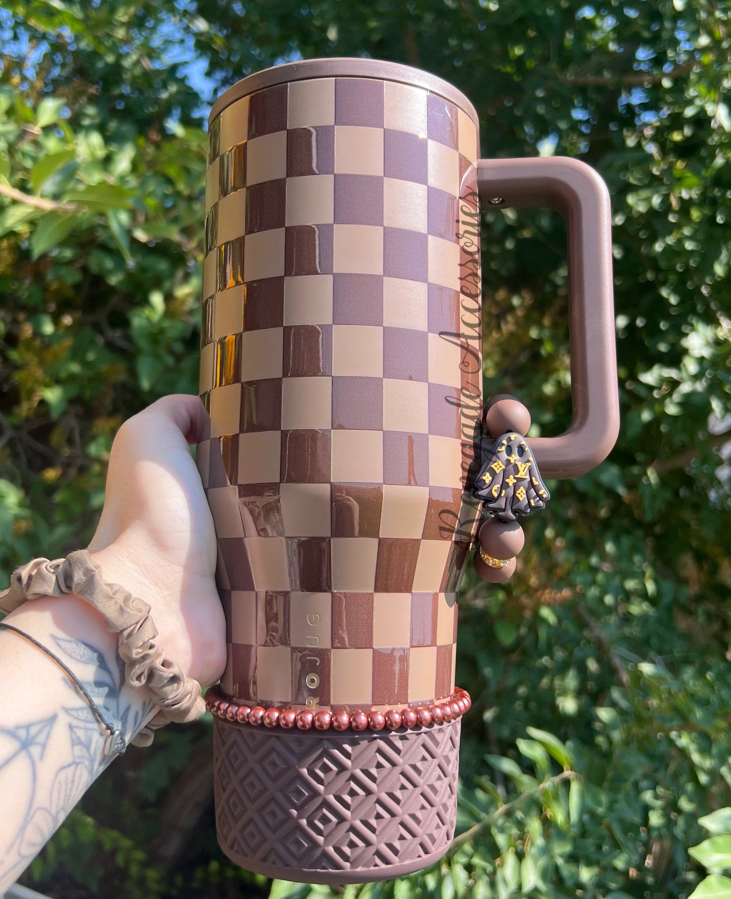 Silicone Charm - Luxe Ghost - Autumn Checkers