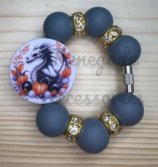 Silicone Charm - Pumpkin Dragon