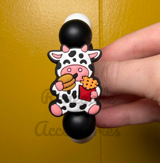 Silicone Charm - Eat More Chicken Cow