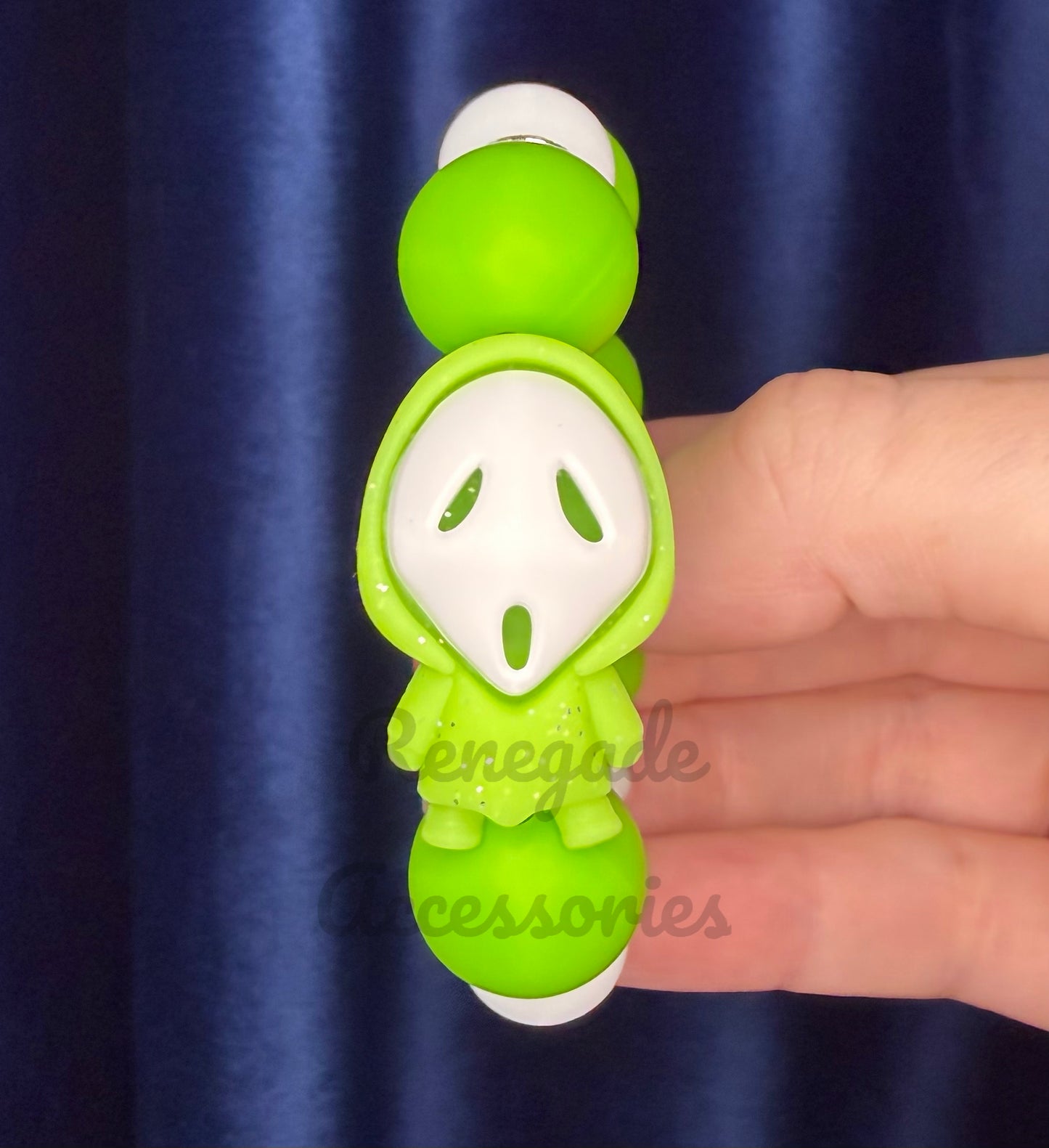 Silicone Charm - Lime Green Ghostface