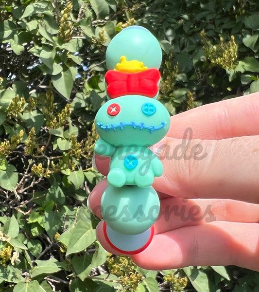 Silicone Charm - Blue Alien Doll