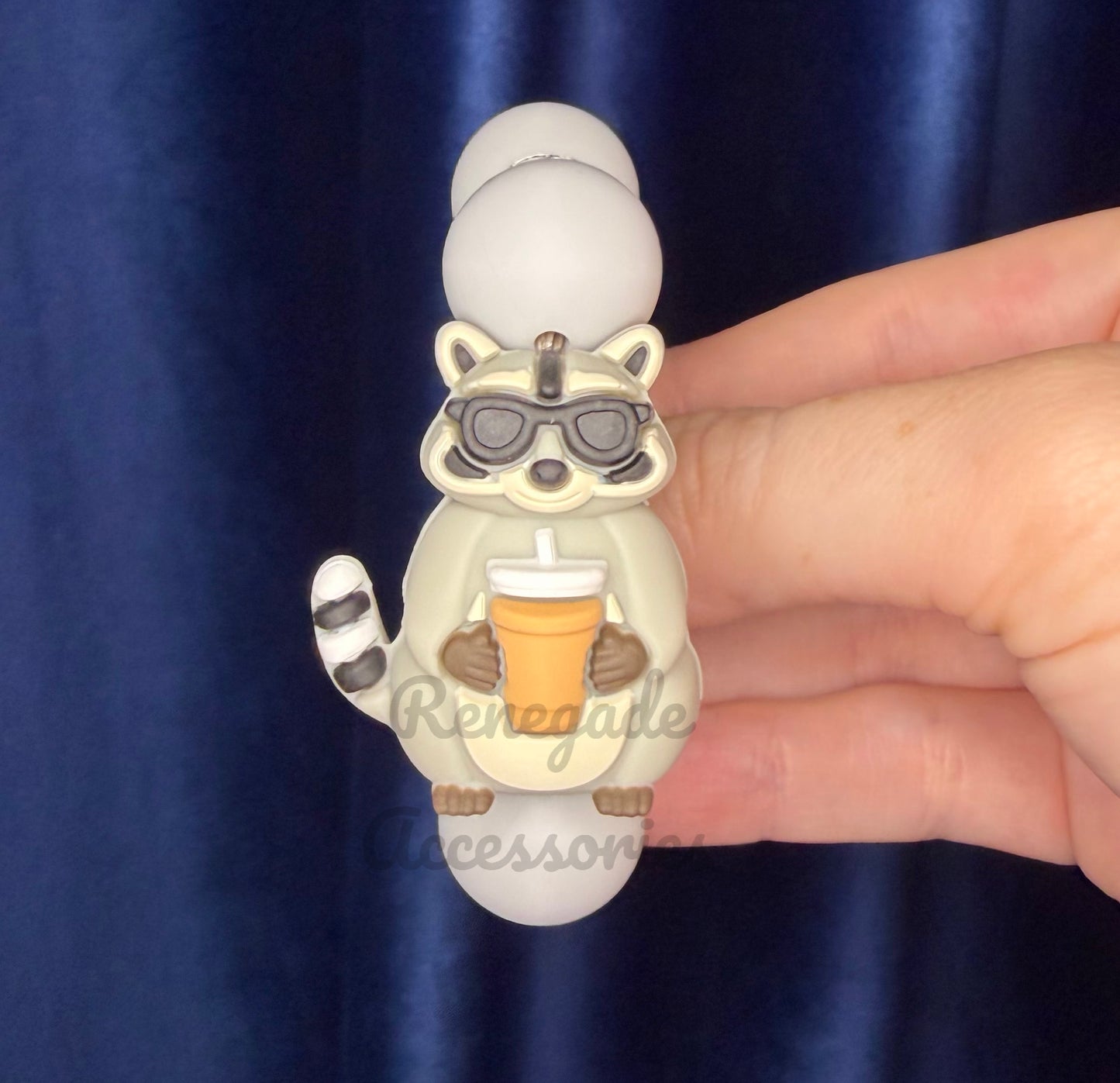 Silicone Charm - Bougie Raccoon/Coffee