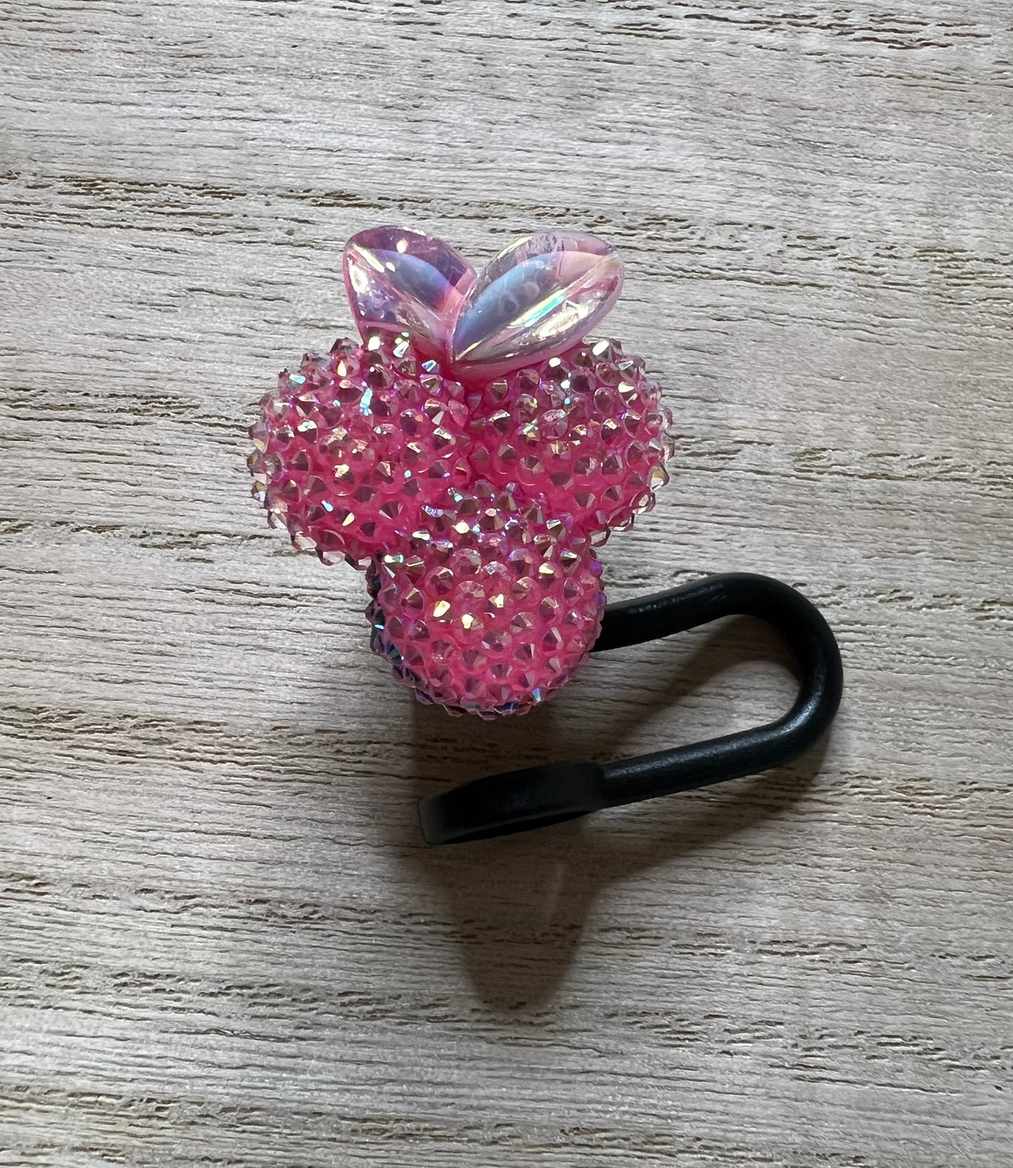 Straw Topper - Acrylic Pink Mouse Ears