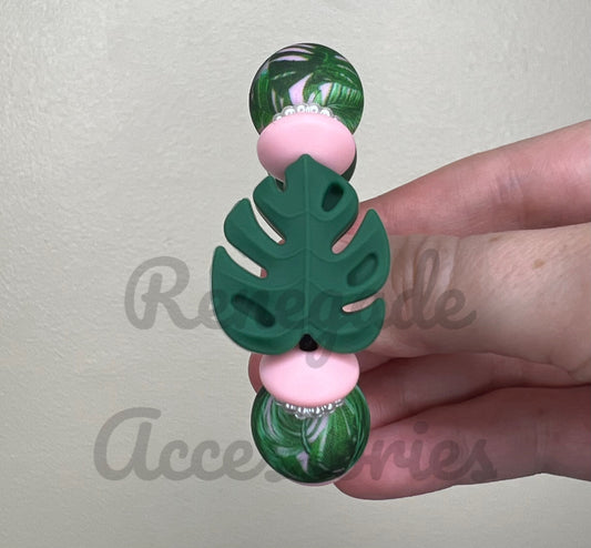 Silicone Charm - Green Monstera