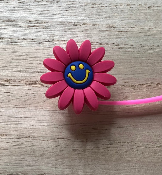 Straw Topper - Smiley Flower