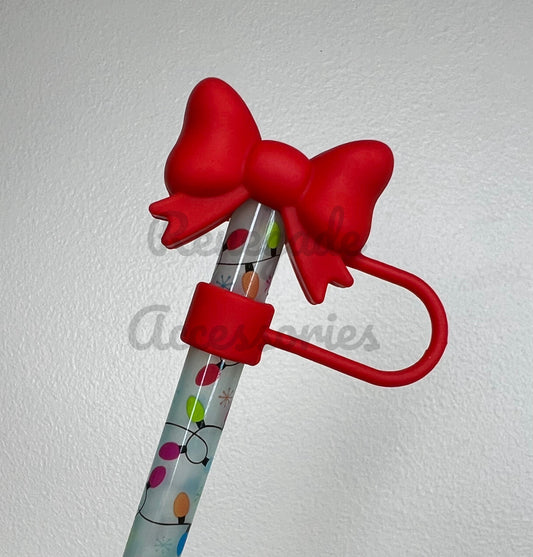 Straw Topper - Red Bow