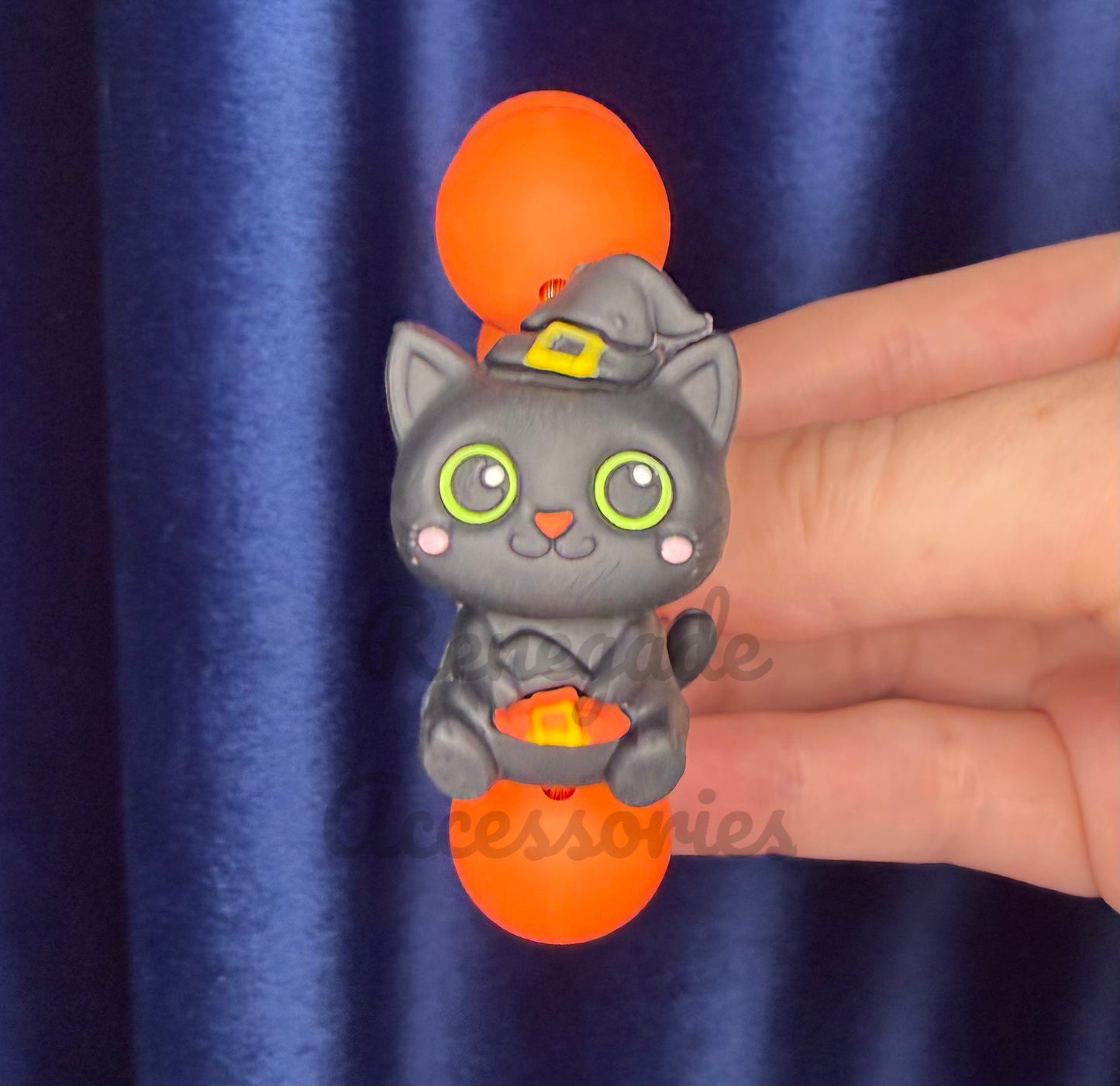 Silicone Charm - Halloween Cat