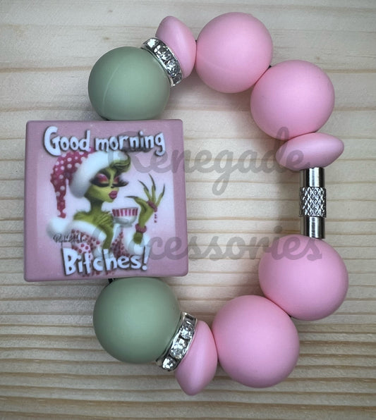 Silicone Charm - Good Morning B*tches - Christmas Green Guy