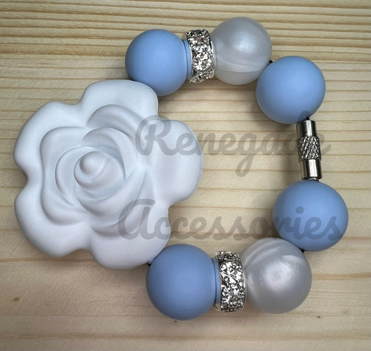 Silicone Charm - White Rose Flower - Cloud 9