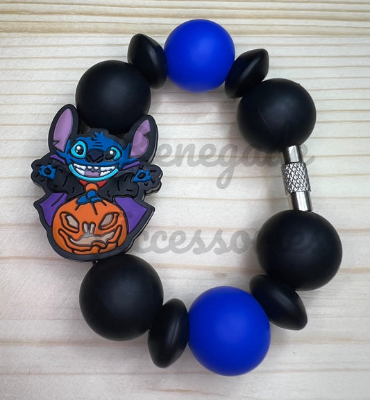 Silicone Charm - Blue Alien Pumpkin