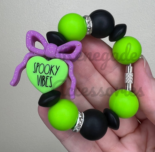 Silicone Charm - Spooky Vibes/Purple Bow