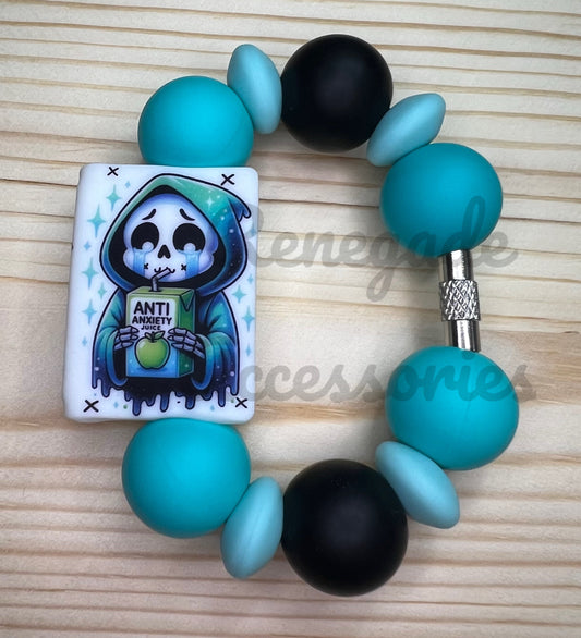 Silicone Charm - Anti Anxiety Juice - Grim Reaper - Book