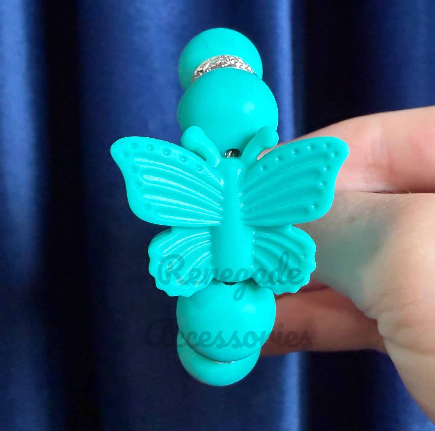 Silicone Charm - Turquoise Butterfly