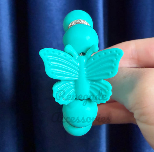 Silicone Charm - Turquoise Butterfly
