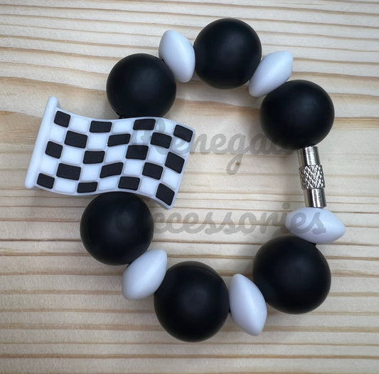 Silicone Charm - Racing Flag