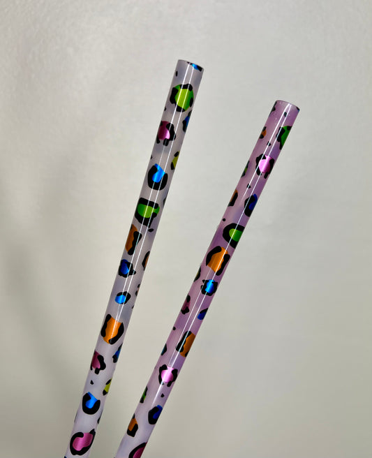 Color Changing Straw - Colorful Leopard