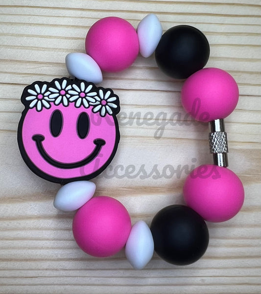 Silicone Charm - Smiley Flower Crown