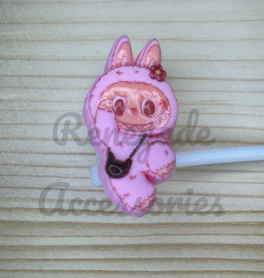 Straw Topper - Bubu Pink Flower