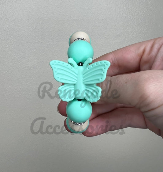 Silicone Charm - Teal Butterfly