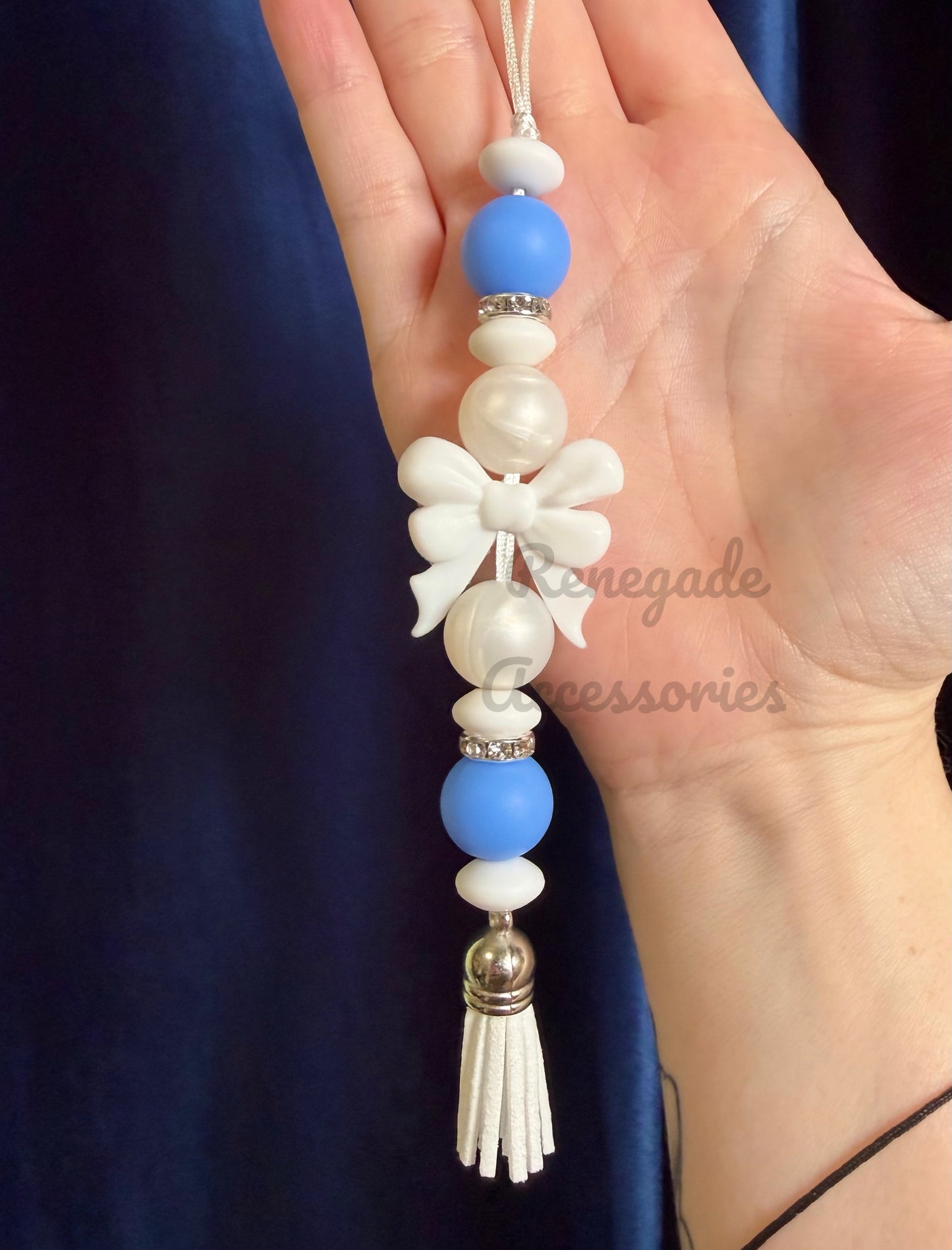Silicone Charm - Enchanted Charms - White Bow - Coastal Cowgirl 🖤32 Oz Sport🖤(Shorter Version)