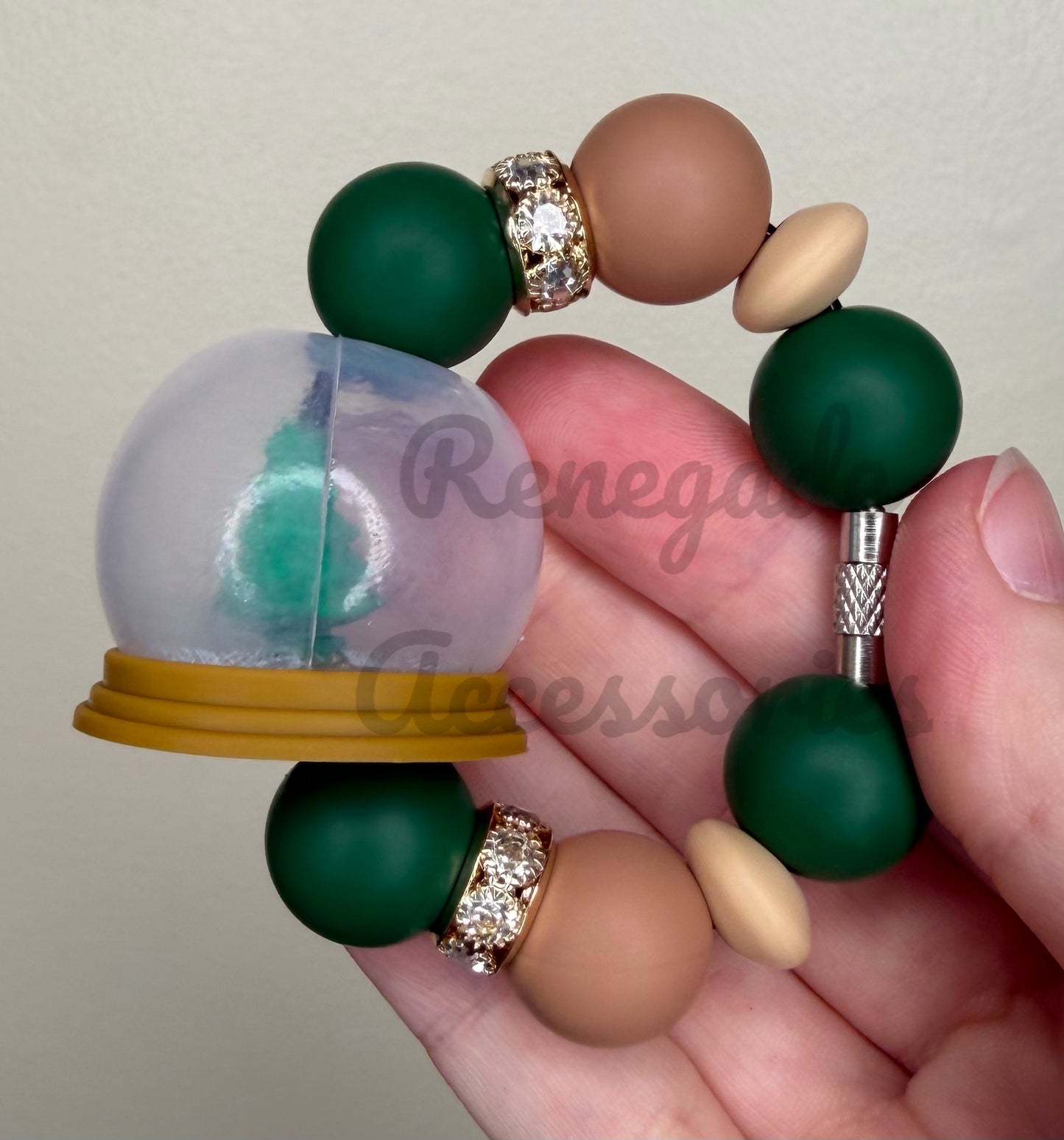 Silicone Charm - Snow Globe Tree