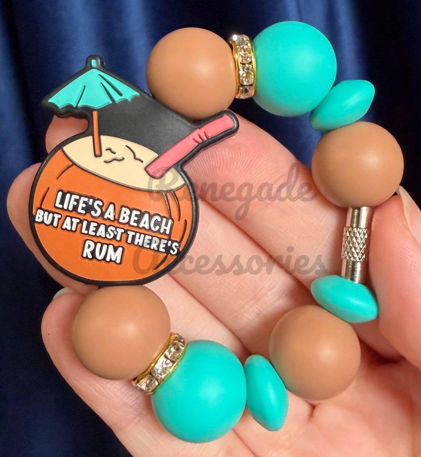 Silicone Charm - Life’s A Beach But At Least There’s Rum