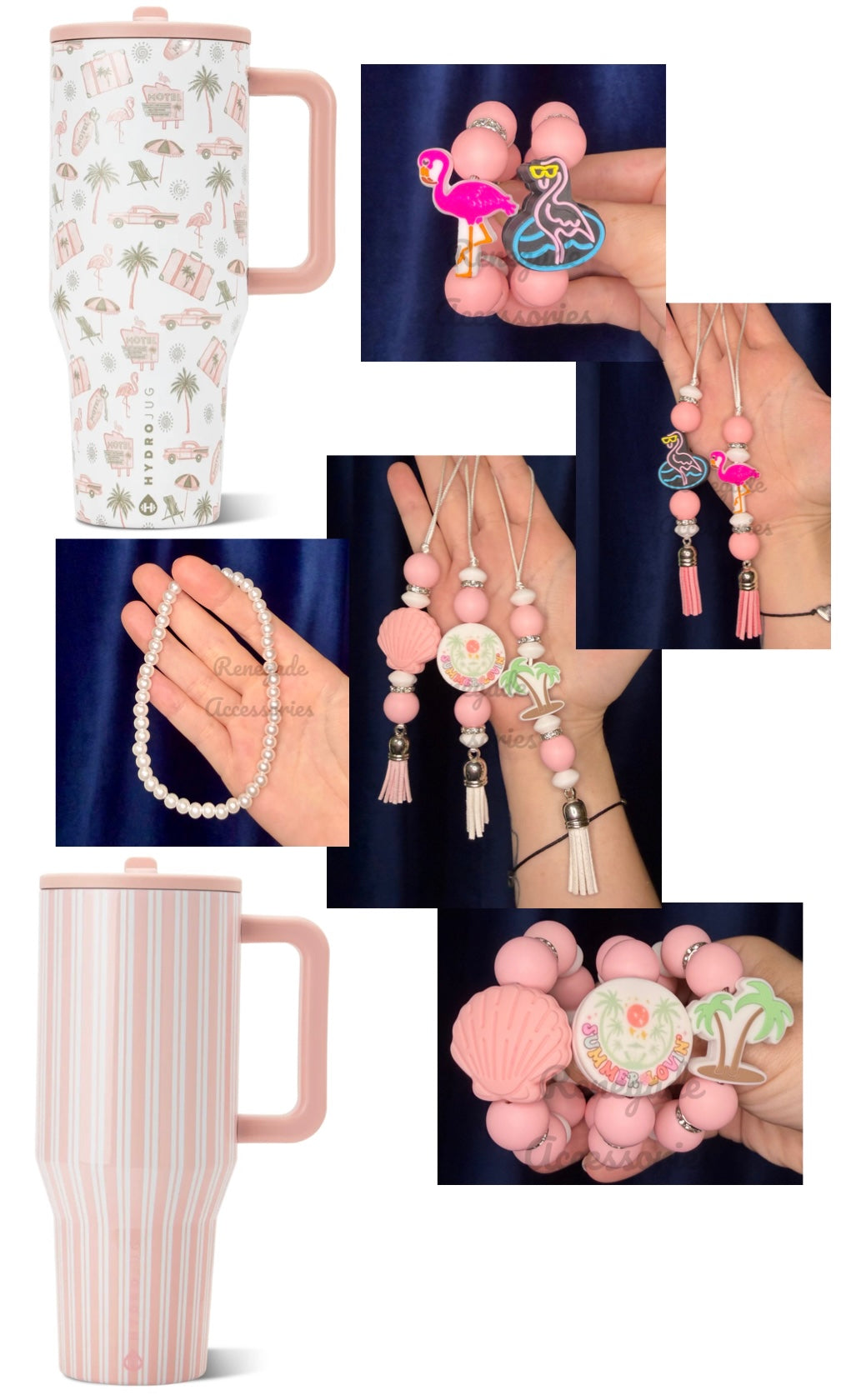 Bracelet Stack - Pearl - Road Trip/Cabana 🖤32 Oz HYDROJUG🖤