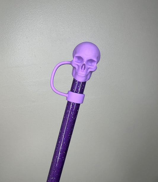 Straw Topper 3D - Purple Skull