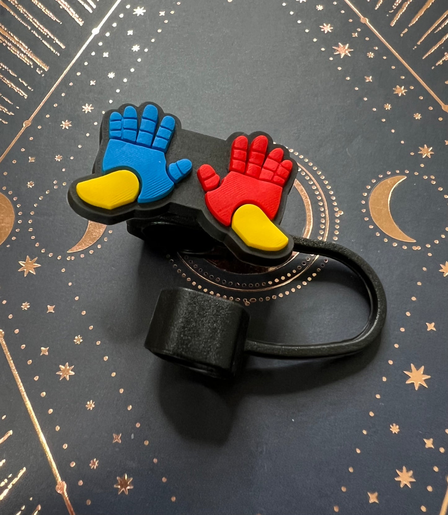 Straw Topper - Autism Awareness/ Gloves