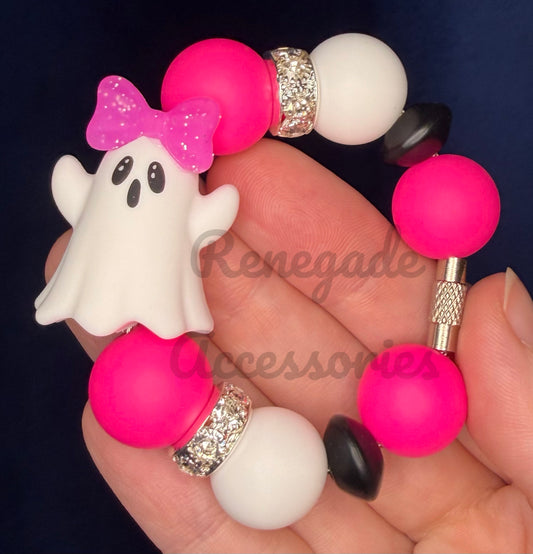Silicone Charm - Ghost Bow