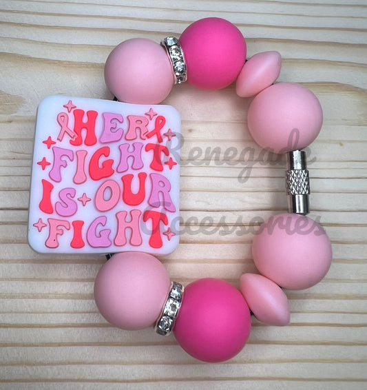 Silicone Charm - Her Fight Is Our Fight - Breast Cancer Awareness