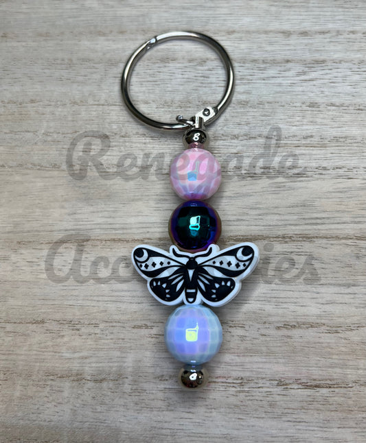 Silicone Charm - Moth (Acrylic Round Beads)