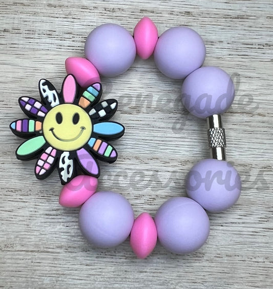Silicone Charm - Smiley Flower