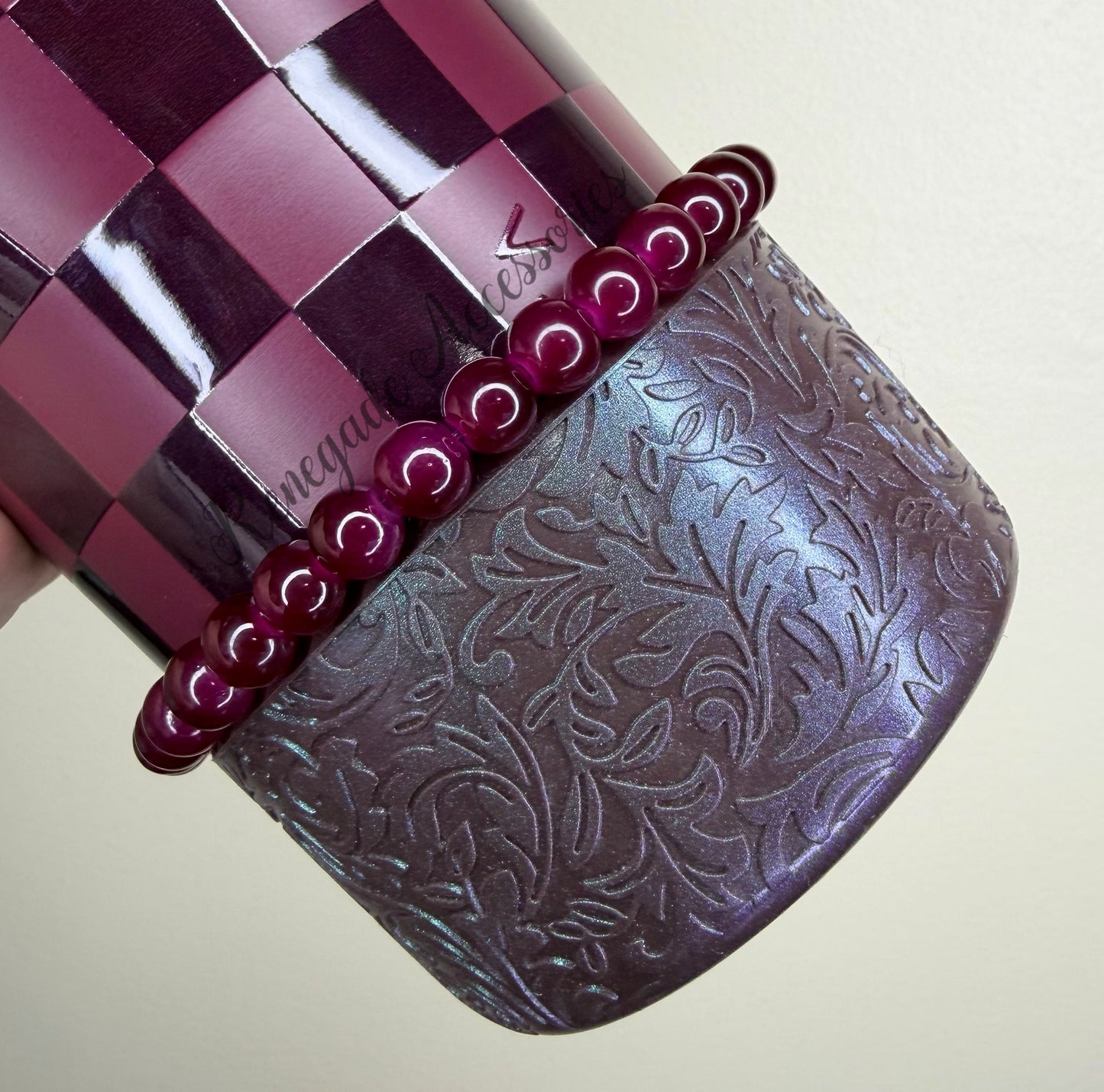 Bracelet Stack - Ember Checkers Purple Glass - HYDROJUG