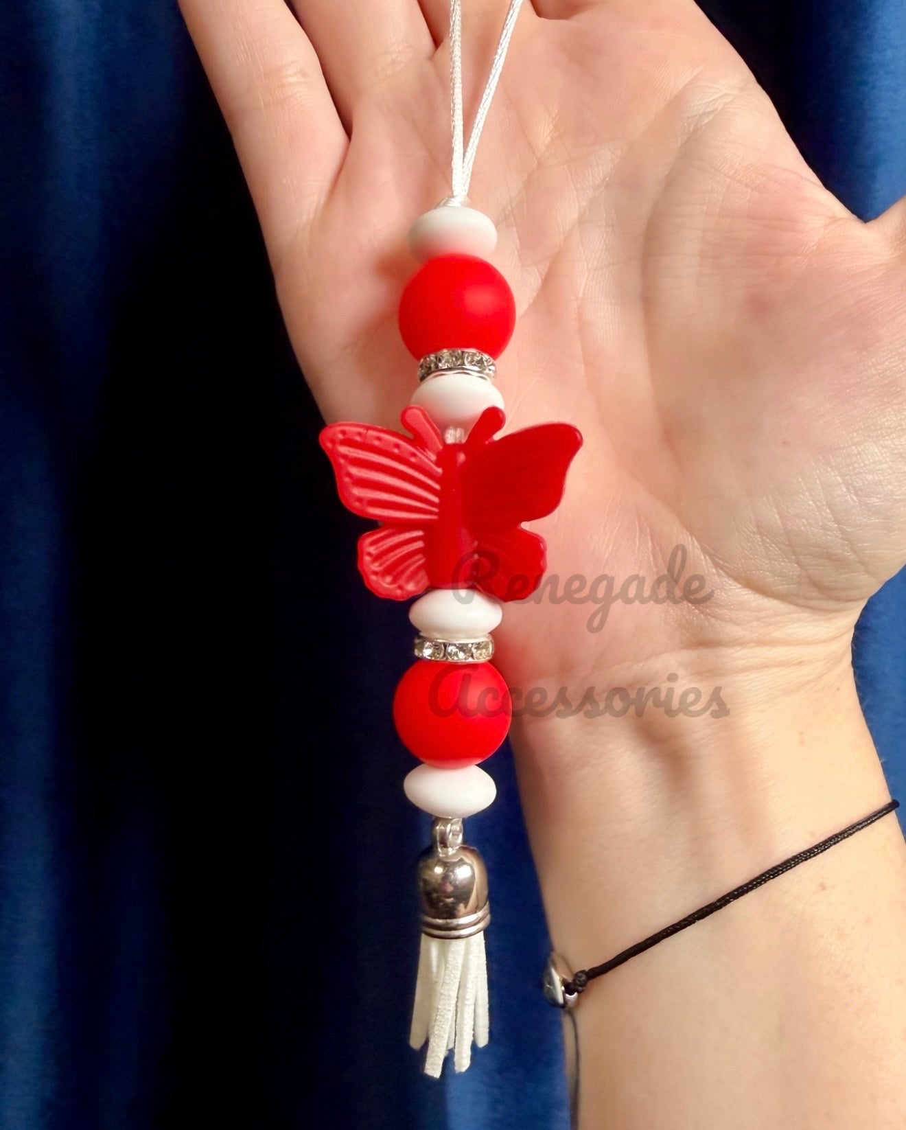 Silicone Charm - Enchanted Charms - Red Butterfly - Summer Picnic 🖤32 Oz Sport🖤 (Shorter Version*Pictured!)