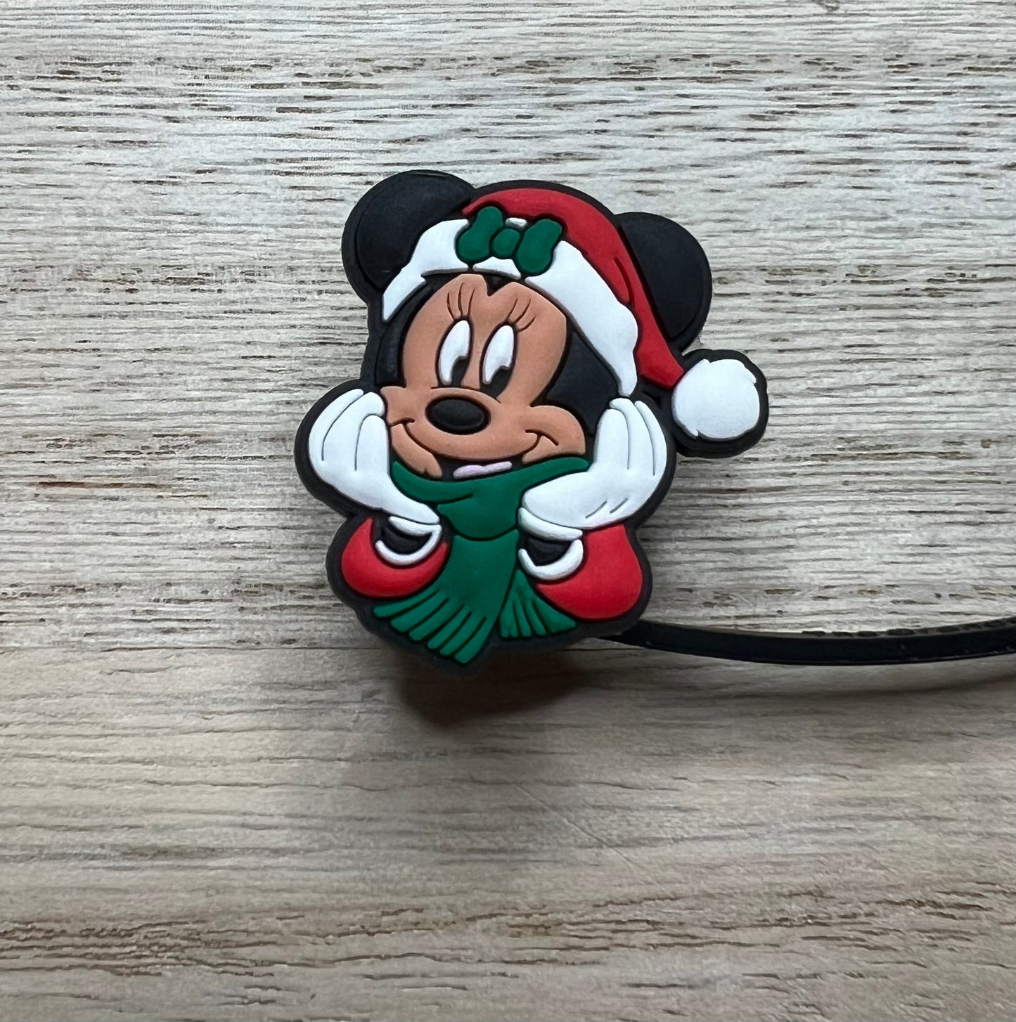 Straw Topper - Mouse Ears Girl Santa