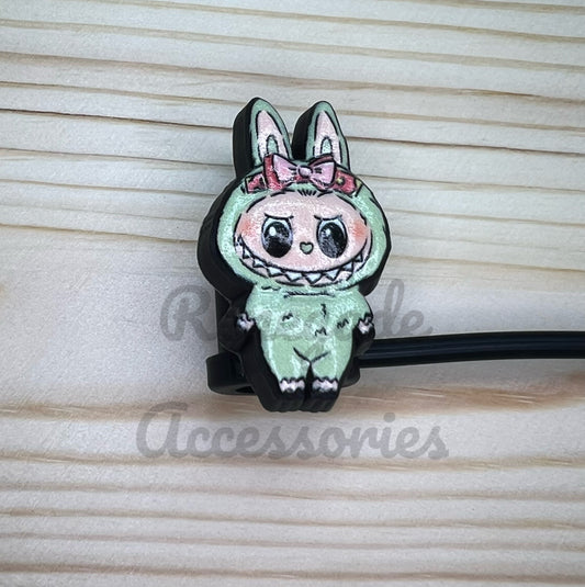 Straw Topper - Bubu Green Bow