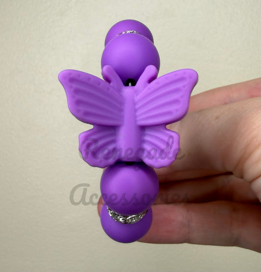 Silicone Charm - Purple Butterfly