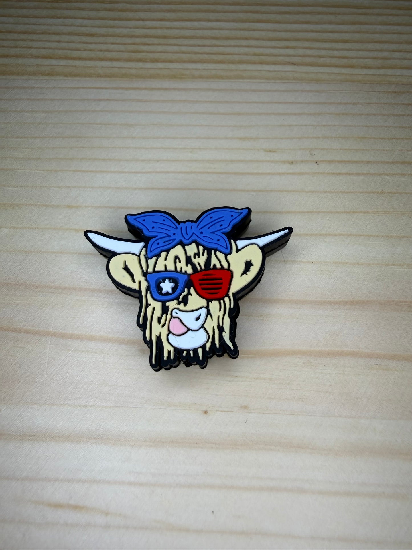 Focal Bead - Fourth Of July Cow