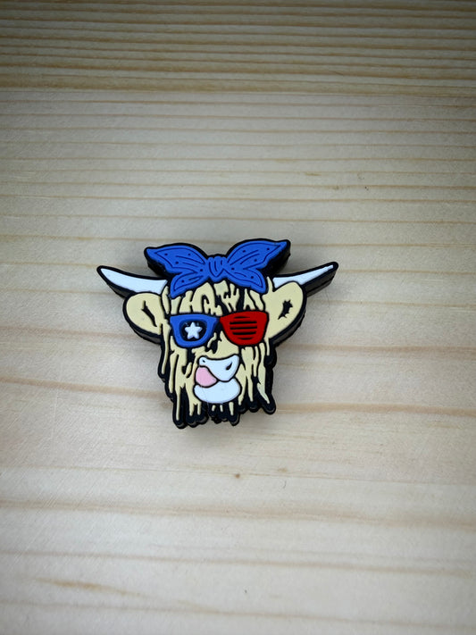 Focal Bead - Fourth Of July Cow
