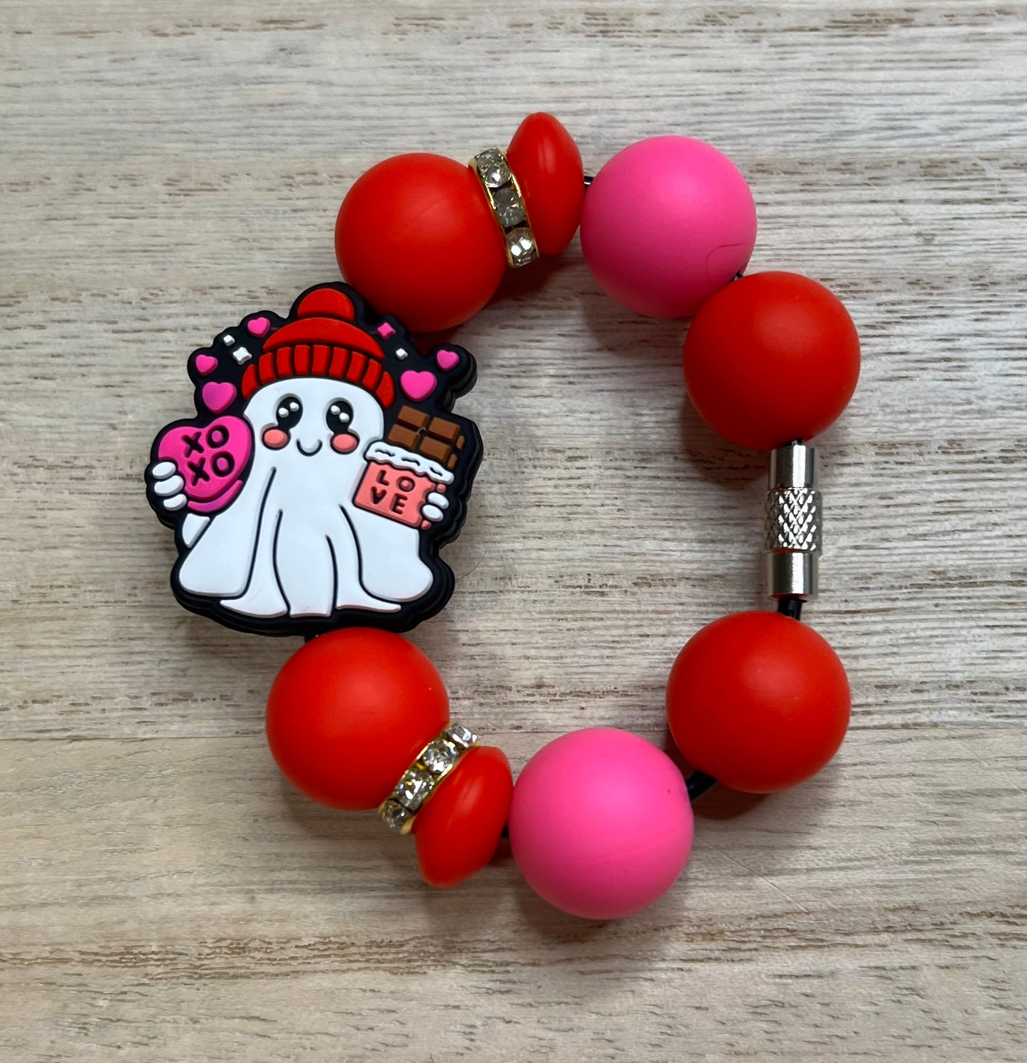 Silicone Charm - Valentines Ghost