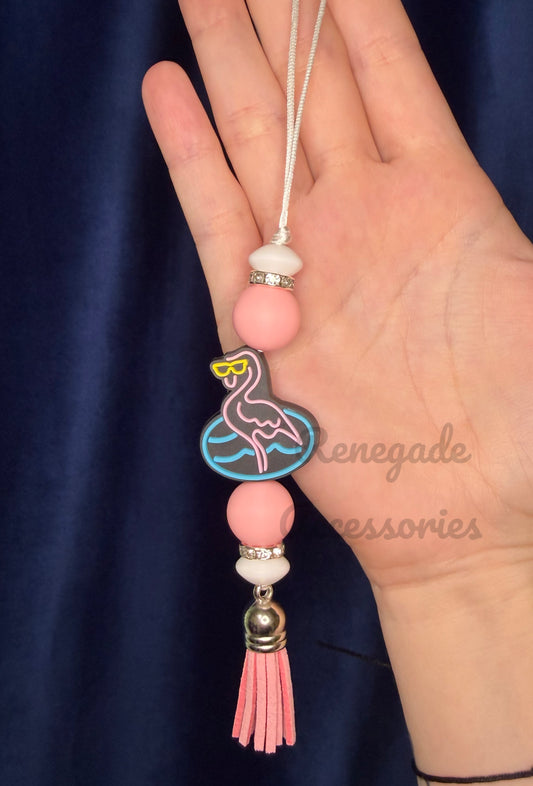 Silicone Charm - Enchanted Charms - Neon Flamingo - Road Trip/Cabana 🖤32 Oz Sport🖤