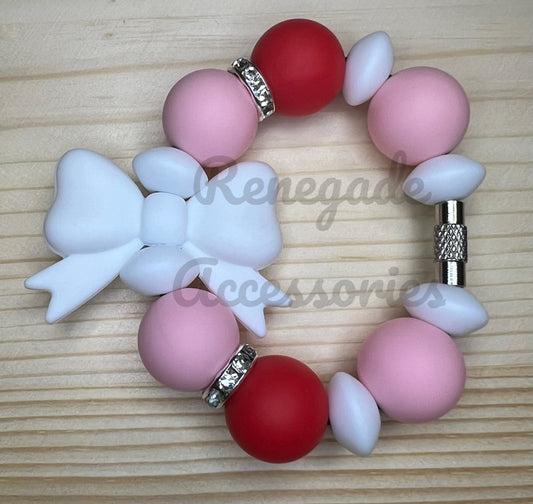 Silicone Charm - White Bow