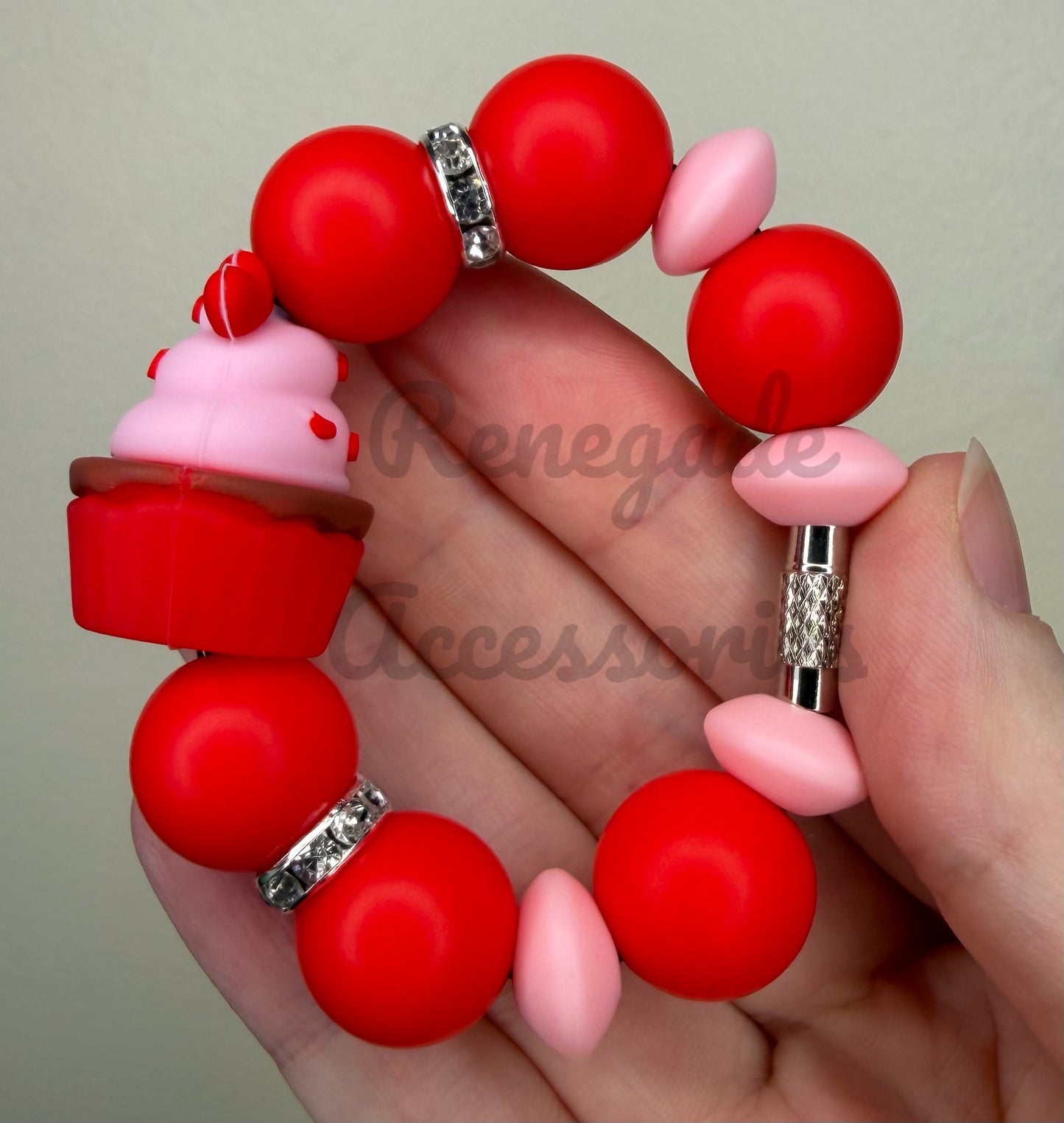 Silicone Charm - Red Cupcake