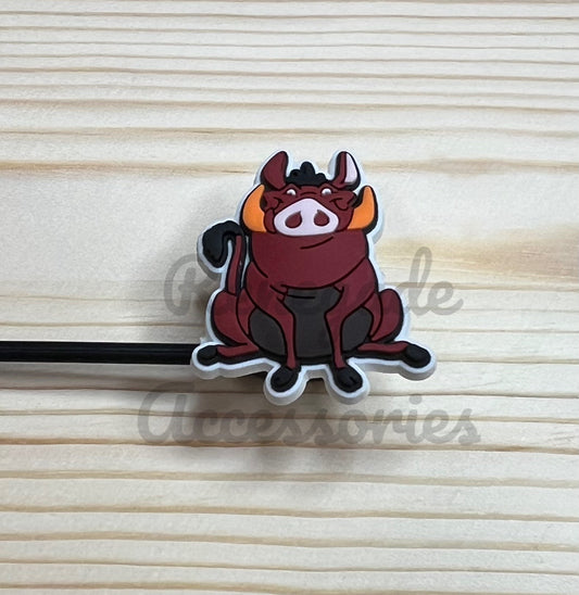 Straw Topper - Lion Character Warthog