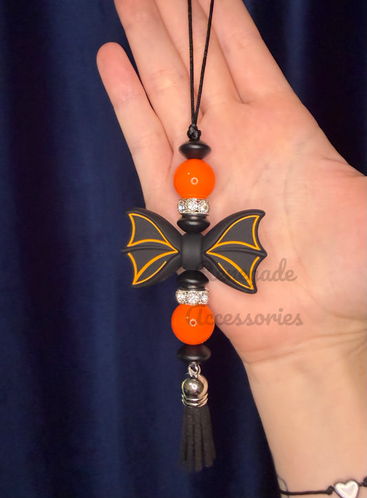 Silicone Charm - Enchanted Charms - Bat Bow Orange 🖤32 Oz Sport🖤