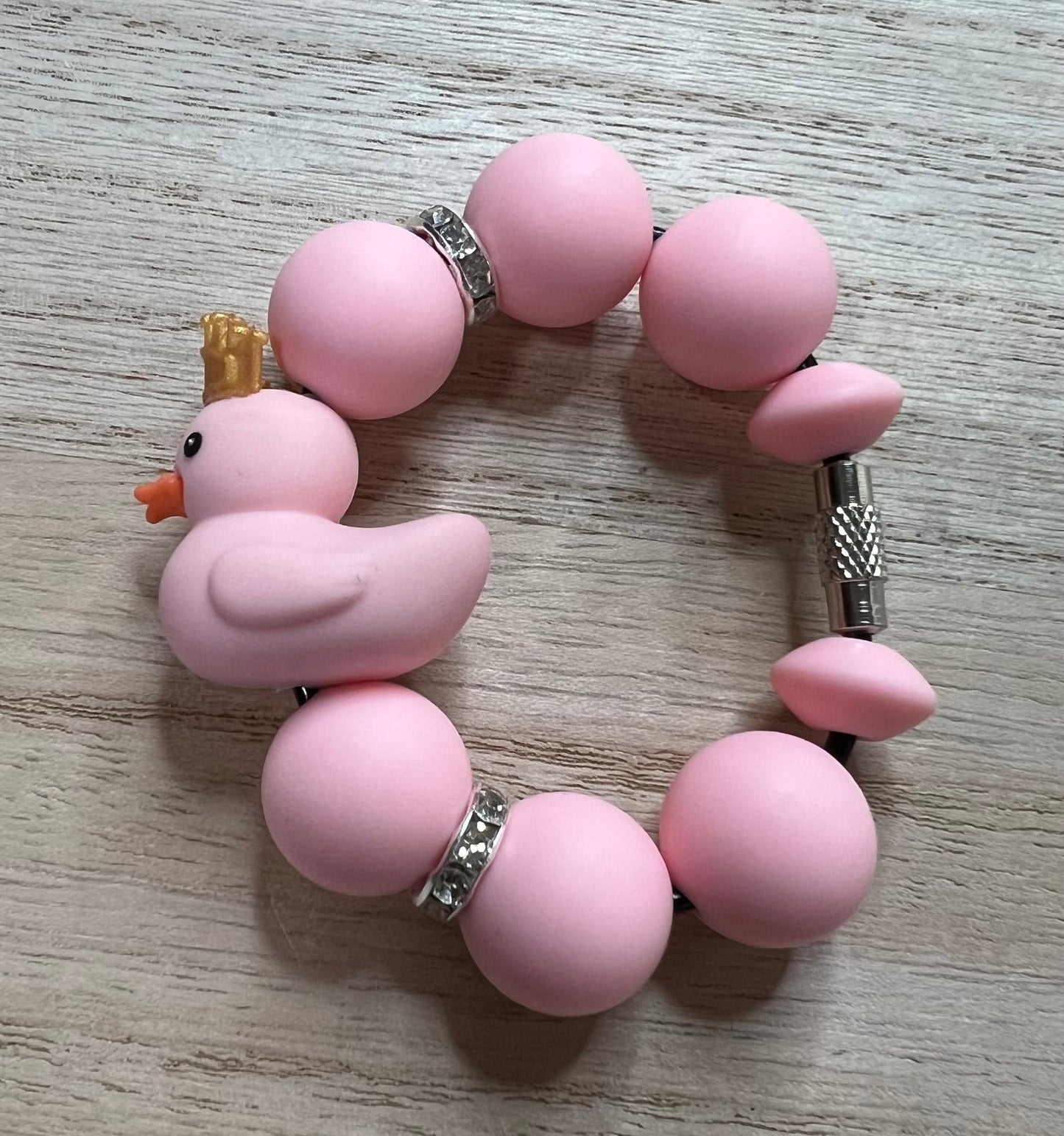 Silicone Charm - Pink Queen Duck