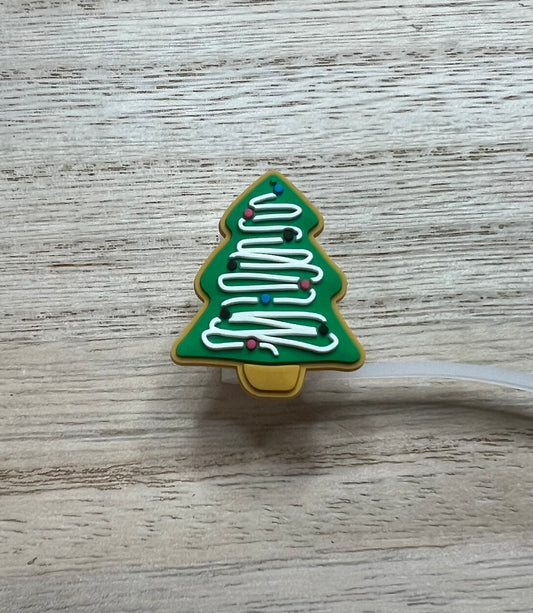 Straw Topper - Christmas Tree Cookie - Food