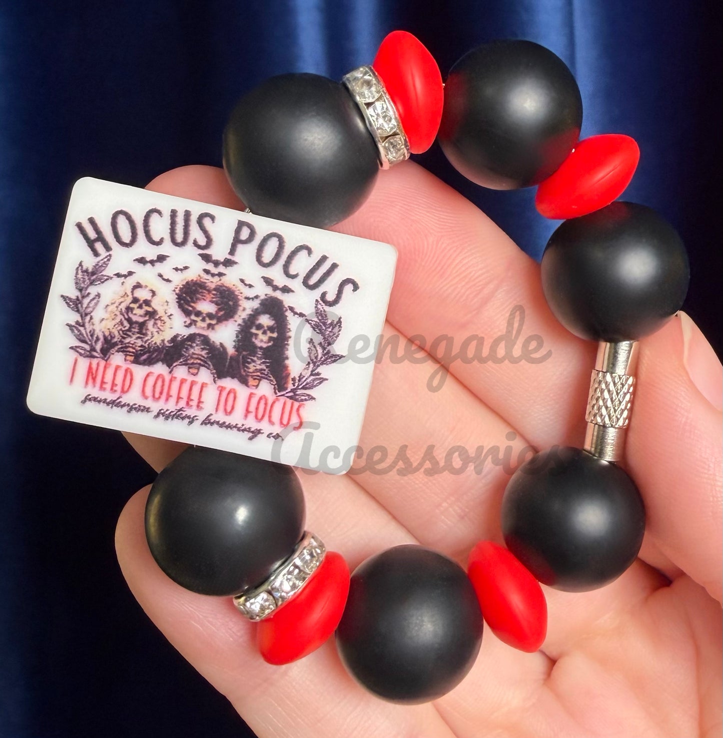 Silicone Charm - I Need Coffee To Focus - Sister Witches